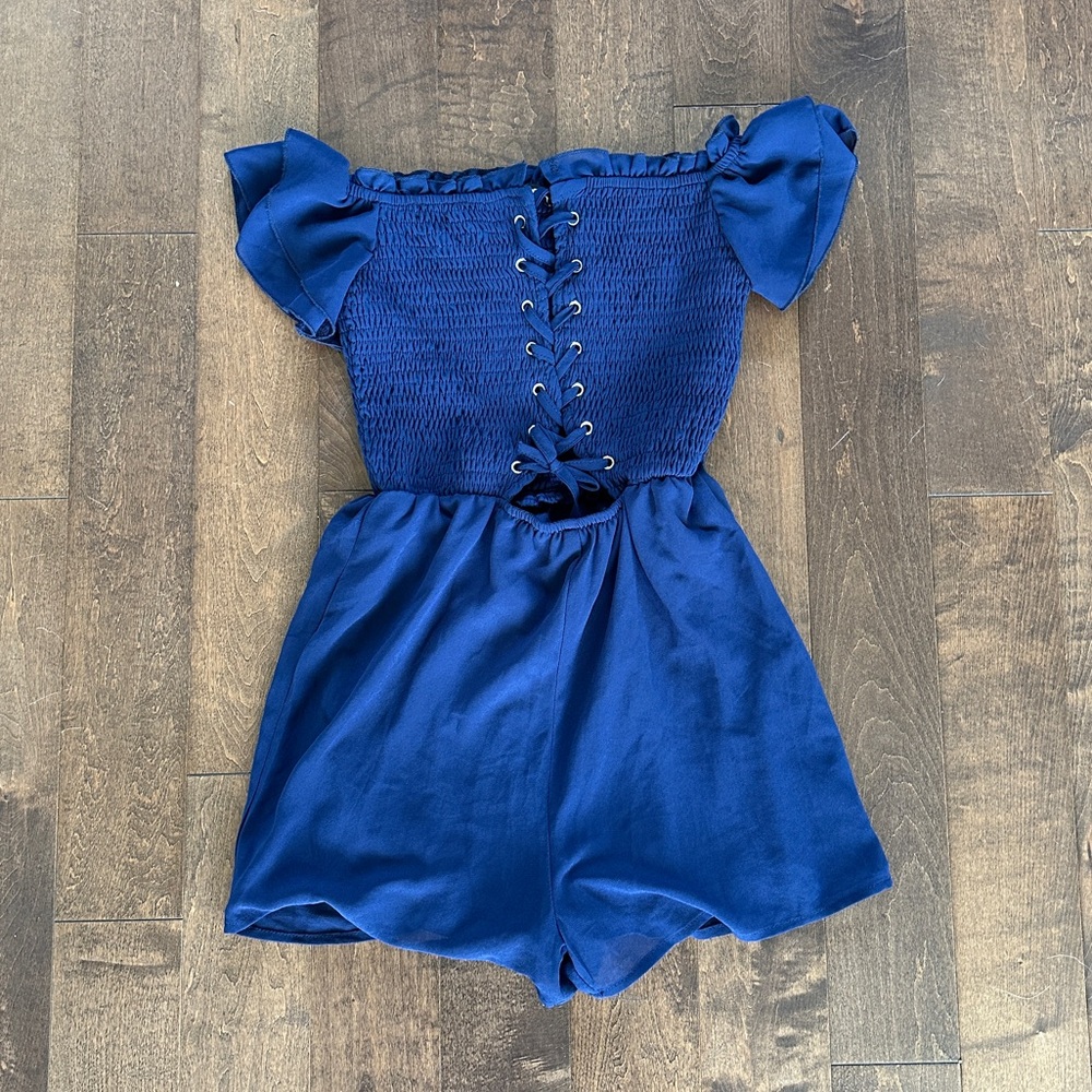 Royal Blue Off-Shoulder Romper